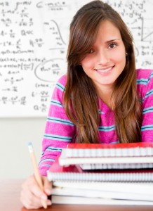 Happy female student smiling at the university